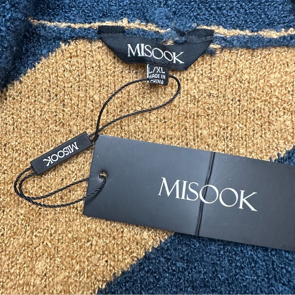 Misook Geometric Knit Oversized Open-Front Cardigan Sz L/XL - Picture 8 of 12